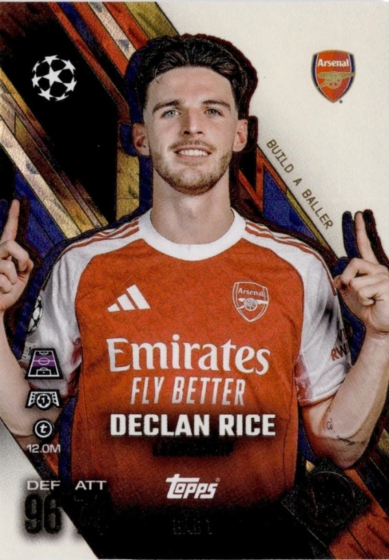 BAB1 Declan Rice Arsenal Build-a-Baller Ultimate Baller Match Attax ...
